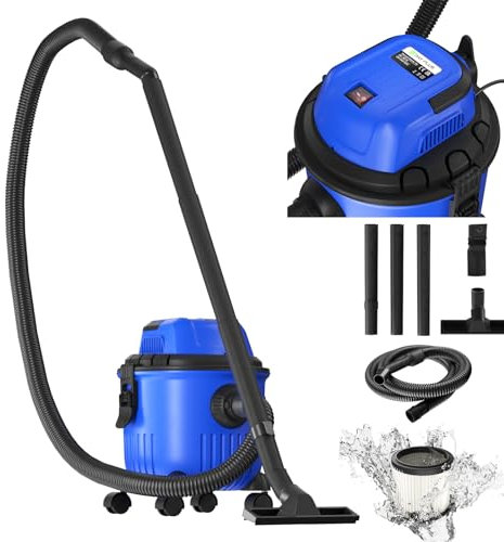 15L Shop Vacuum Cleaner 16Kpa HP Power Suction Lightweight 3-in-1 Wet Dry Vacuum with Blower for Cleaning Car, Boat, Pet Hair, Hard Floor