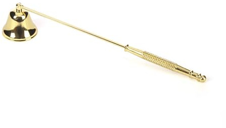 Pebipoo Candle Snuffer Tool,Stainless Steel Candle Extinguisher Wick Snuffer Accessory with Long Handle,Candle Accessory (Gold)