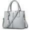 SODOLLEE Handtasche Damen Elegant Henkeltasche Exquisiter Anhänger Schultertasche PU Leder Frauen Umhängetasche für Reisen Shopper Arbeiten Grau A