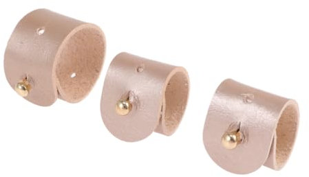 HEMOTON 3pcs Cord Management Wire Management Golden Earphone Cable Winder Suitable for Earphones Cable Manager Data Cable Winder Cable Storage Organizer Pu Leather Cord Organizer Data Line