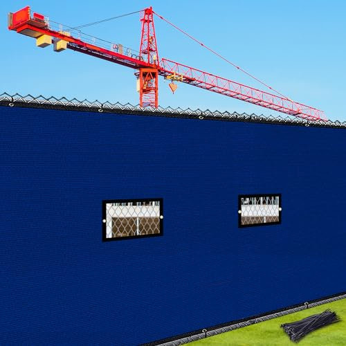 NEXCOVER Sichtschutzzaun, 1,8 m x 30,5 cm, Zaun-Sichtschutz mit Entlüftung für hohen Wind, Balkonsichtschutz mit Bindungen, Messingösen, winddichte Zaunabdeckung für Industrieanlage, Baustelle, Blau