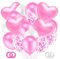 Luftballons Rosa, 50 Stück Pink Konfetti Luftballons Set, Rosa Herzförmiger Aluminiumfolienballon, Ballons Rosa Helium für Mädchen Geburtstag, Babyparty, Hochzeit, Geschäftstätigkeit
