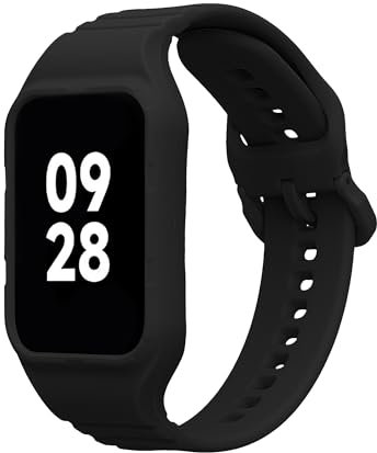 kwmobile Sportarmband kompatibel mit Xiaomi Smart Band 8 Pro/Band 9 Pro/Redmi Watch 5 / Redmi Watch 4 - Armband TPU Silikon für Fitnesstracker - mit Schutz Bumper Schwarz