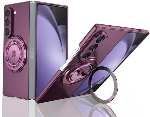 ZHOZEXIN Compatibile con Samsung Galaxy Z Fold 6, supporto magnetico per anello di supporto, resistente agli urti, sottile, per Samsung Galaxy Z Fold 6 (viola)