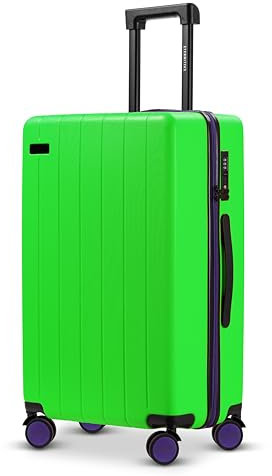 ETERNITIVE - Koffer Mittelgroß I Reisekoffer aus ABS I Größe: 65,5 x 43,5 x 26,5 cmI Rollkoffer 60L I Reisetrolley Leicht mit 4 Doppelrollen 360° I Hartschalenkoffer mit TSA-Schloss I Grün