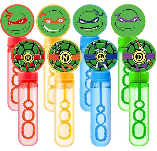 Junyaoii 12Pcs Cartoon Tartaruga Bacchette per Cartoon Turtle Tema Festa di Compleanno Bomboniere Bambini Bolle Accessori Partito