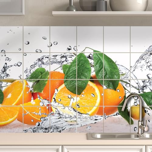 AREDE 24 Stück Fliesenaufkleber Deco Fliesen Kleber für Bad Selbstklebende Fliesendekor Aufkleber Backstein zum Küche Esszimmer Badezimmer Fliesenfolie / 15 x 15 cm / T1048