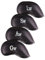 All Teed Up Premium Magnetic Leather Iron and Wedge Golf Club Head Covers | Set of 10 | Fits Most Clubs | Embroidered Club Label on Both Sides of Club Head Cover (Aw,Gw,Sw,Lw (Set of 4 Covers))
