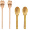 DESIOLE - 4 palitos de madera para miel, peine de miel de 6.3 pulgadas, mini cuchara agitadora de miel para tarro de miel, dispensar llovizna, fiesta de boda