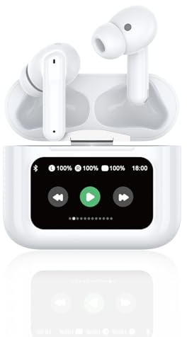 MU LIN Touchscreen Bluetooth Kopfhörer, In Ear Kopfhörer Kabellos Bluetooth 5.4 mit ANC+ENC Noise Cancelling Mic, 48Std Spielzeit Tiefer Bass Earbuds mit 5 EQ-Modi/IPX7 Wasserdicht Ohrhörer, USB-C