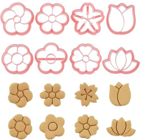 HOBBIESAY 8 pièce Moules à Boucles D'Oreilles en Argile Polymère Tampons en Argile à Fleurs Mini Marguerites Outils en Polymère Coupe Poterie Rose pour Boucles D'Oreilles Fabrication Bijoux Artisanaux