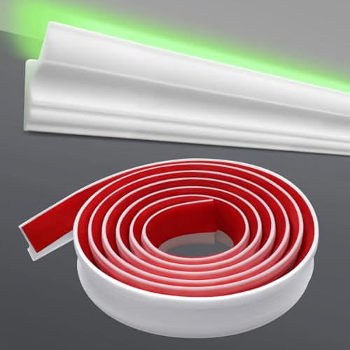 LED Stuckleisten Indirekte Beleuchtung Decke LED Profil 3Meter LED Eckprofil Selbstklebend Einfache Installation für Dekoration Ecke Spot Innen LED-Streifen (3Meter)