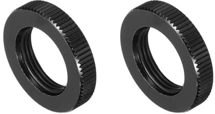 sourcing map Mic Stand Nut 5/8 in Aluminum Alloy Nut for Microphone Tripod Stand Black 2 Pcs