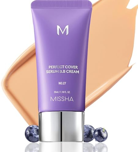 MISSHA M PERFECT COVER SERUM BB CREAM No.27 Honey Beige Hautpflege, Feuchtigkeitsspendende Farbe, Superfood-Komplex, modulare Abdeckung, Kristallhaut, Pa-frei