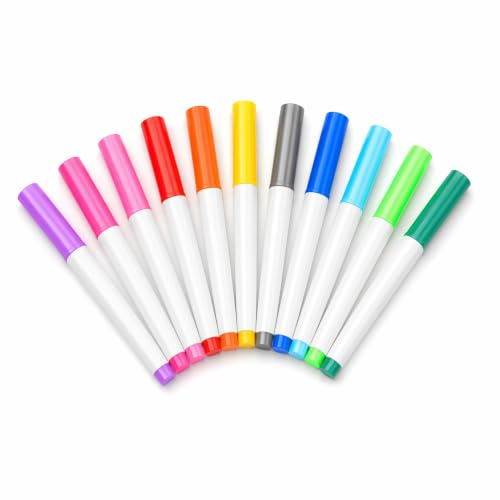 TEHAUX 12 Colors Erasable Markers for LED Writing Boards, Neon Erase Pens | Quick Dry Ink Acrylic Board Markers for Whiteboard & Chalkboard, Bright Neon Drawing Pens for Kid Doodling Writing