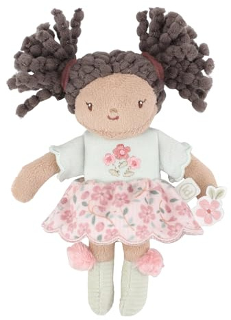 Little Dutch Weiche Stoffpuppe Kuschelpuppe - Puppe Evi - 10 cm groß - für Mädchen ab 12 Monate - Blumenmädchen