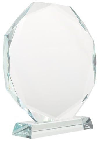 TOPBATHY Trophée de Cristal Octogonal en Verre Personnalisation et Design Élégant, Plaque de Reconnaissance pour Récompenses d'entreprise et Présentations Commémoratives