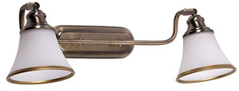RABALUX 2-flammige Wandleuchte Grando Jugendstil bronzefarben weiß Wandlampe Wandspot Metall Glas