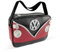 BRISA VW Collection - Große Unisex Volkswagen Schulter-Umhänge-Reise-Tasche-Freizeit-Bag mit T1 Bulli Bus Motiv (Bus Front/Schwarz/34cm)