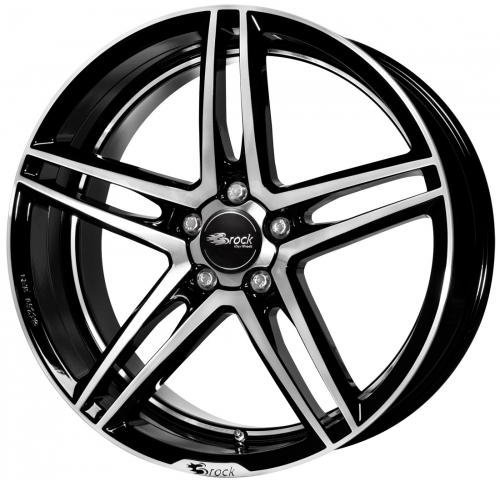 Brock B33 schwarz front-poliert 8,5x18 ET40 5.00x115.00 Hub Hole 70.20 mm - Alu felgen