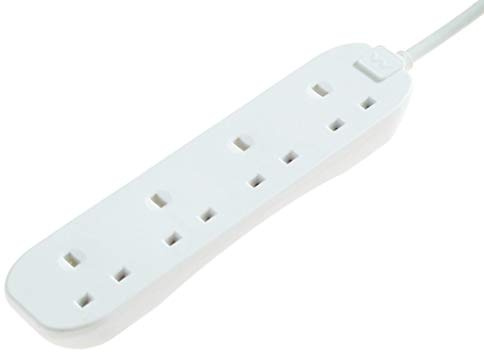 Extension Lead 240 Volt 4 Gang 13 Amp White 5 Metre by Masterplug - BFG5-MP