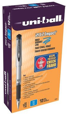Uni-ball Sanford Brands 207 Impact Gelschreiber, Blau, 6 Stück