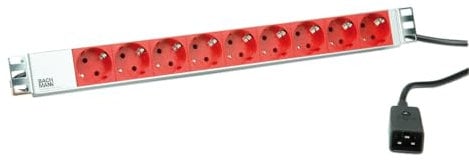 Bachmann 19071760 19'' Steckdosenleiste 9xSchuko Anschluß C20 lichtgrau