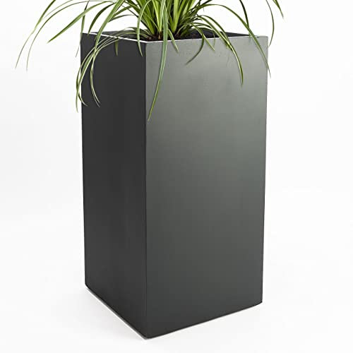 Pflanzwerk® Maceta Tower Antracita 50x23x23cm *Resistente a Las heladas* *Protección UV* *Calidad Europeo*