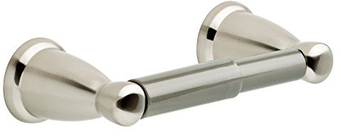 Franklin Brass Kinla (1-Pack) Toilet Paper Holder Satin Nickel Tissue Roll Holder for Bathroom Organization and Storage Spring-Loaded Toilet Tissue Holder Wall Bathroom Accessories KIN50-SN1