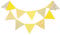 G2PLUS Gelb Stoff Wimpelkette, Doppelseitig Stoff Wimpel Girlande, 3.3M Wimpelkette Stoffgirlande mit 12stk Girlande Wimpeln für Kinderzimmer Drinnen & Draußen Party