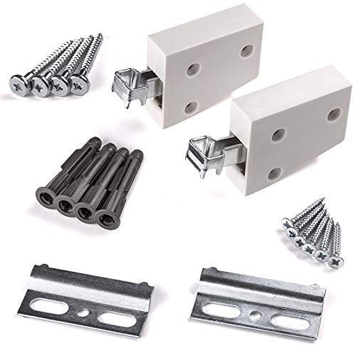 SOTECH 10 x Schrankaufhänger SET KOMPLETT weiß Wandhalterung Schrankhalterung Tragkraft 120 kg