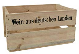 INNA-Glas Weinkiste - Holzkiste Greta, naturfarben, mit Aufschrift, 45x32x24cm - Holzdeko - Möbel Bauen