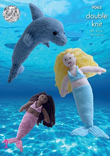 King Cole 9063 Knitting Pattern Mermaid & Dolphin Toys in DK