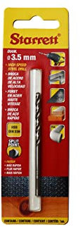 Starrett Punte da trapano a punta divisa – HSS ad alta velocità in acciaio 3,5 x 70 mm KBAR035 – Per acciaio Ghisa Legno Materiali morbidi Ferro