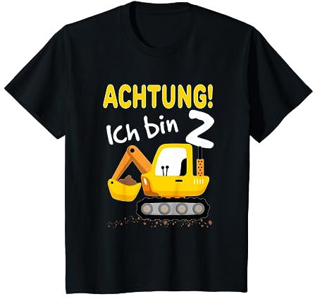 Bagger T-Shirt 2. Geburtstag Jungen 2 Jahre Shirt Baustelle T-Shirt