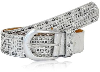 irisaa Damen Gürtel Breiter Nietengürtel im Vintage-Look, Jeansgürtel, Damen Taillengürtel 2020:Silber, Normale Gürtel Größe 80-105:95 CM