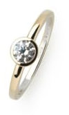 XENOX Silver Circle Damenring mit Zirkoniastein 925er Silber vergoldet - XS7279G (54 (17.2))