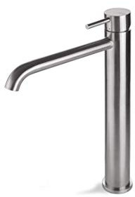 Miscelatore lavabo alto in acciaio inox satinato Vema Tiber Steel V17021