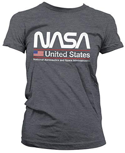 Nasa Officially Licensed United States Women T-Shirt (Dark-Heather), XXL