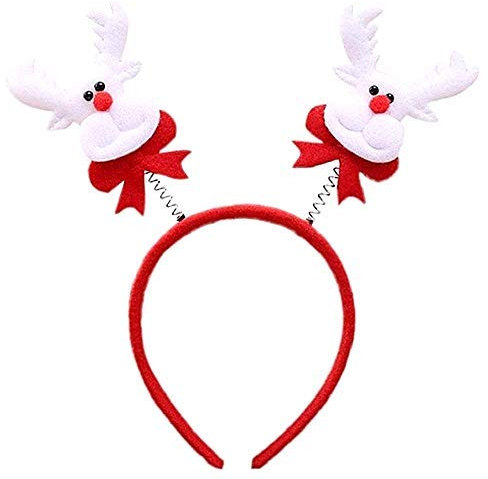 Serre-tête renne bonnet noël rouge blanc accessoire déguisement fête hivernal idée cadeau