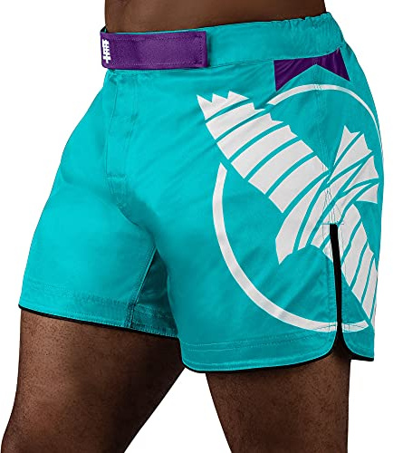 Hayabusa Icon Mid-Length Fight Shorts - Teal / Wit
