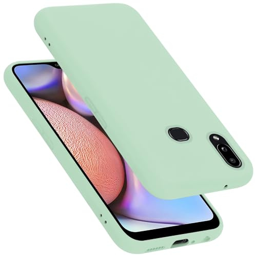 Cadorabo Hülle kompatibel mit Samsung Galaxy A10s / M01s Hülle Silikon Handyhülle für Galaxy A10s / M01s Case aus flüssigem Silikon- Kratzfeste und stoßfeste dünne TPU Schutzhülle - Liquid HELL GRÜN