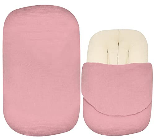 Babyliegebezug, Neugeborene Bettwäsche Wiederverwendbare Baumwoll Schonbezüge für Kleinkind Stubenwagen Baby Nest Reisebett Kissen Kissen