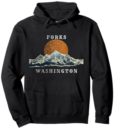 Forks Washington Mountain Sunset Scene Pullover Hoodie