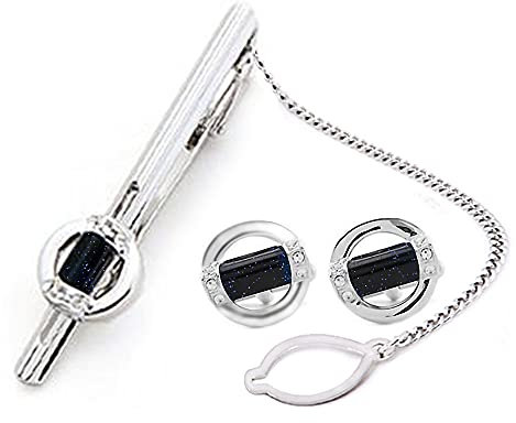 BagTu Forever Sternenkrawatte und Manschettenknöpfe Set, neue Galaxie Serie Krawattenklammer Geschenkset für Männer mit Geschenkbox und Grußkarte.