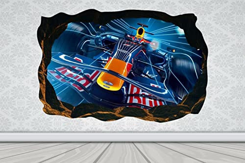Cave Effect Crack F1 Formula 1 Car Race Wall Sticker Poster Vinyl
