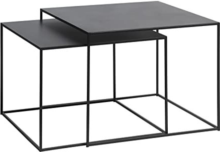 möbelando Beistelltisch Pebble aus Metall in schwarz. Abmessungen (B/H/T) 65x50x65 cm