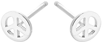 Pernille Corydon Peace Earsticks Silber - Ohrstecker Damen mit Peace-Zeichen aus 925er Sterling-Silber aus der Peace Collection - 6mm - E651s