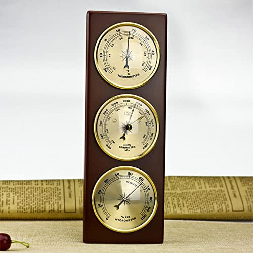 WMGoods 32 cm Barameter, Wandmontage, Haushaltsbarometer, Thermometer, Hygrometer, multifunktionales Wetterbarometer, 3-in-1 Barometer für Zuhause, für drinnen und draußen