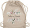 Turnbeutel Rucksack - Aufdruck selbst gestalten - Wunschtext I Geschenk personalisiert I Geschenk Weihnachten - Unisize - Naturweiß - beutel kita stoffbeutel name personalisierte blume beuteltasche